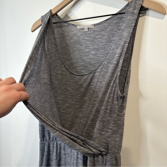 Gap Women’s Faux Wrap Linen Blend Tank Sleeveless Dress in Gray Size Large - Picture 4 of 7